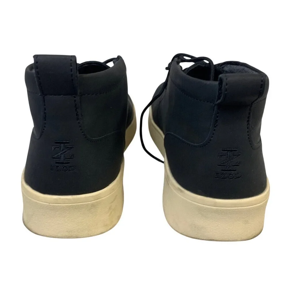 IZOD Mens Size 10 Black Chukka Ankle Boots Lace Up Round Toe Memory Foam Shoes